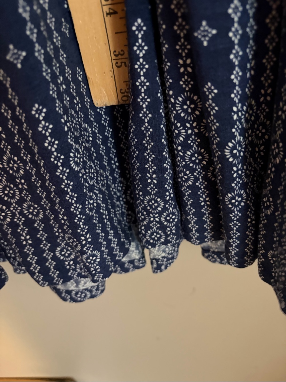 Anthropologie Maeve Navy Blue Printed Short-Sleeve Midi Dress 2x - Picture 4 of 11